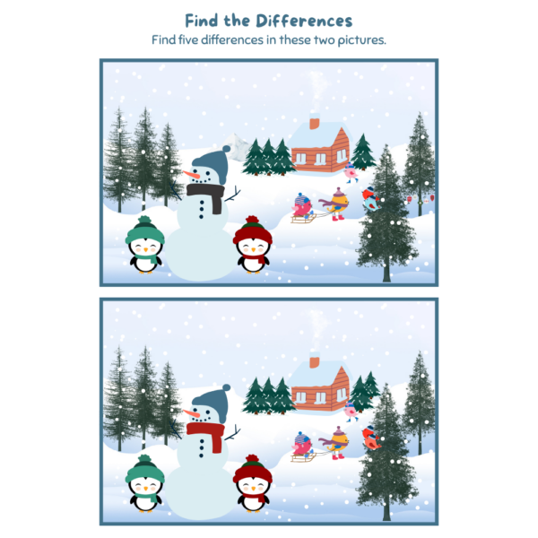 Find the Difference Worksheets for Child Development
