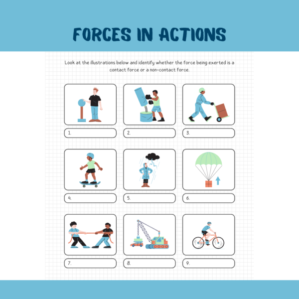 Force and Motion Worksheets for Child Development