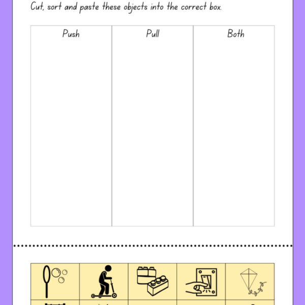 Force and Motion Worksheets for Child Development