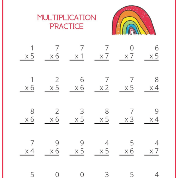 Multiplication Worksheets for Child Development
