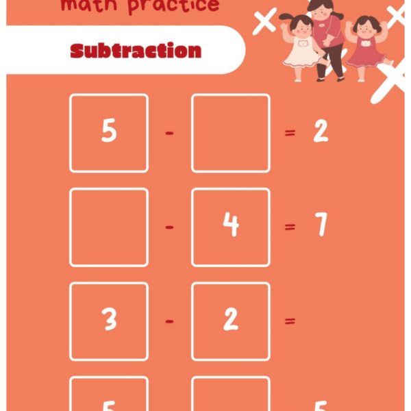 Subtraction Worksheets for Child Development