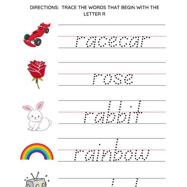 Words That Begin With Worksheets for Child Development