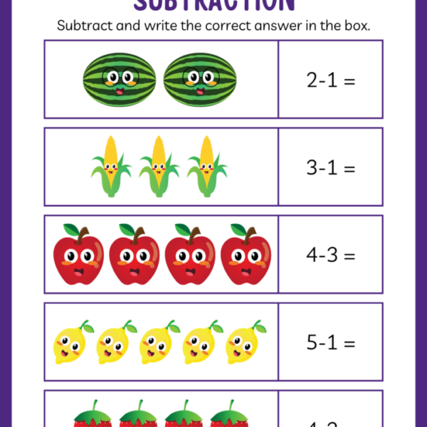 Add and Subtract with Objects Worksheets for Child Development