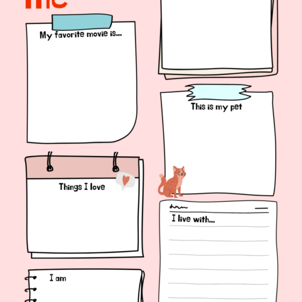All About Me Worksheets for Child Development