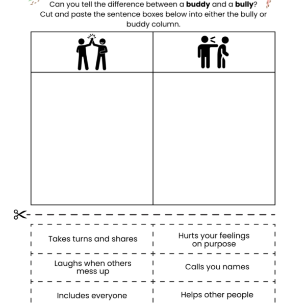 Buddy or Bully Worksheets for Child Development