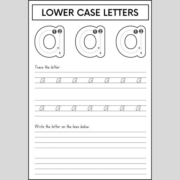 Small Letter With Lines Worksheets for Child Development