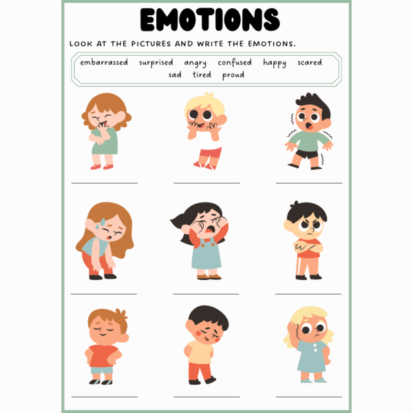Understanding Emotions Worksheets for Child Development